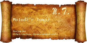 Molnár Tomaj névjegykártya